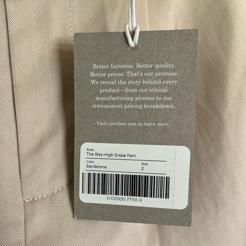 Everlane The Way-High Drape Pant In Sandstone nwt - Picture 4 of 10